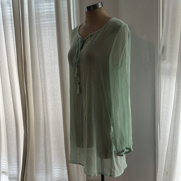 Adorable sea foam and gold swim cover up - Picture 3 of 5